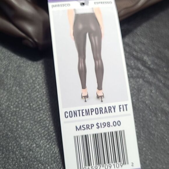 Joie Women s Seamless Hem Stretch Fit Faux Leather Pull-On Legging (Espresso - Picture 8 of 8